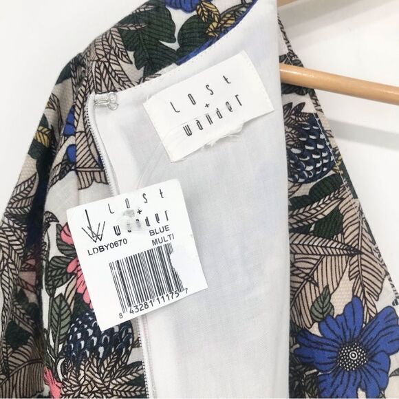 Anthropologie Lost + Wander Floral Ruffle Edge Wrap Style Mini Dress NEW no belt - Picture 14 of 16